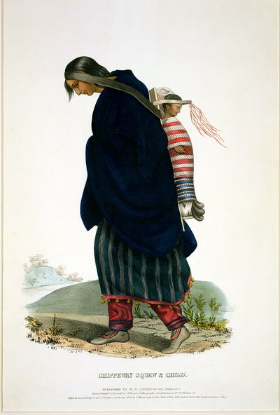 Femme Chippeway et enfant, publié par F.O.W. Greenough, 1838 - John T. Bowen